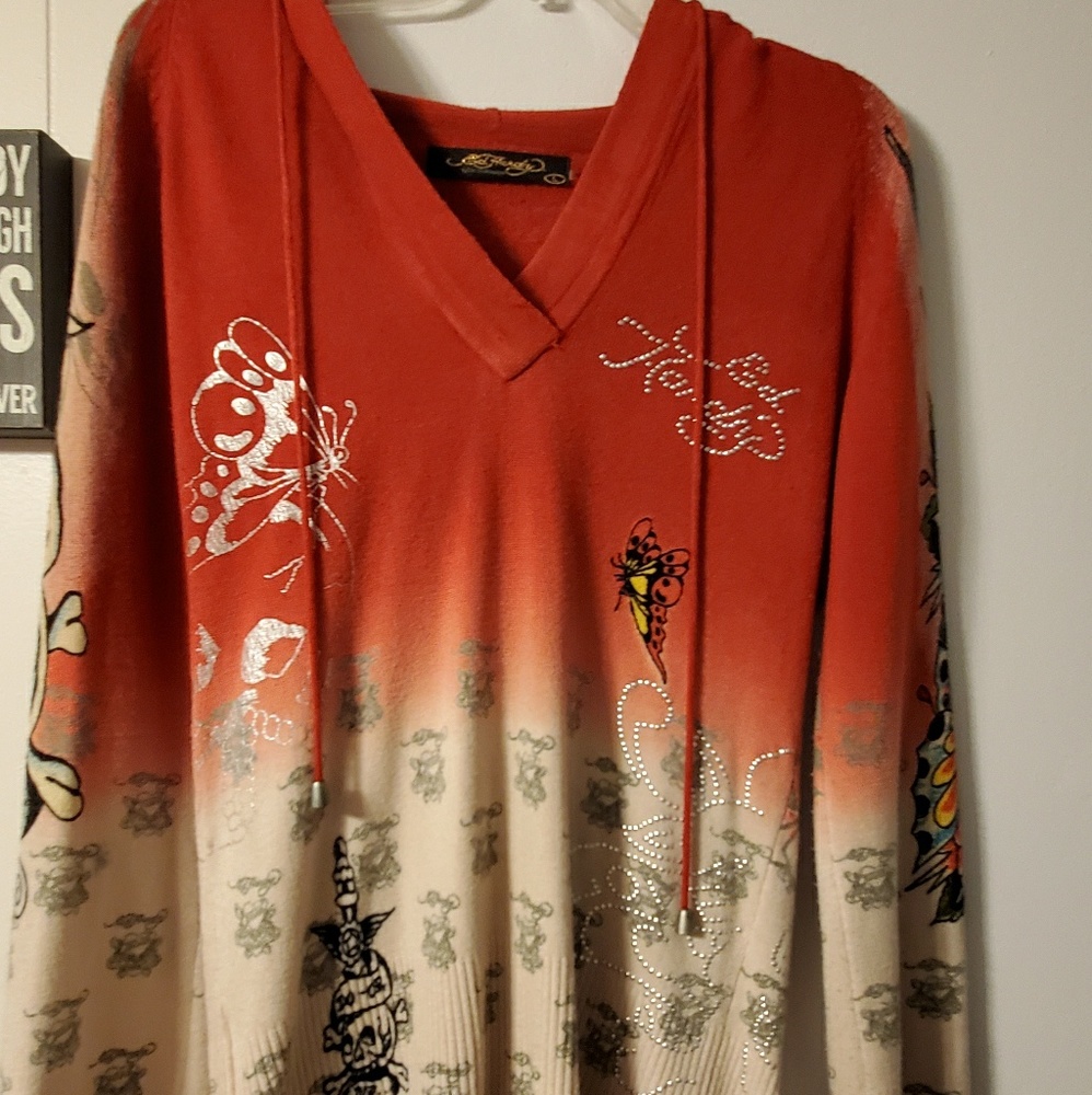 Large Ed Hardy Hooded Sweater
